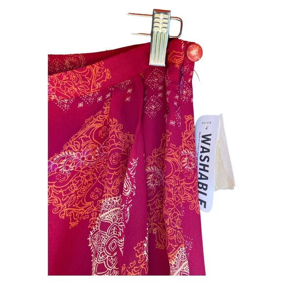 Worthington vintage size 8 Georgette faux wrap, long maxi skirt floral medallion - Picture 4 of 8